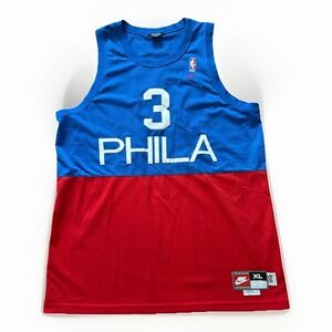 Vtg Nike‎ Allen Iverson Jersey Mens XL Blue Philadelphia 76ers NBA Basketball